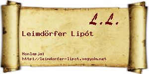 Leimdörfer Lipót névjegykártya